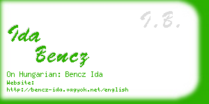 ida bencz business card